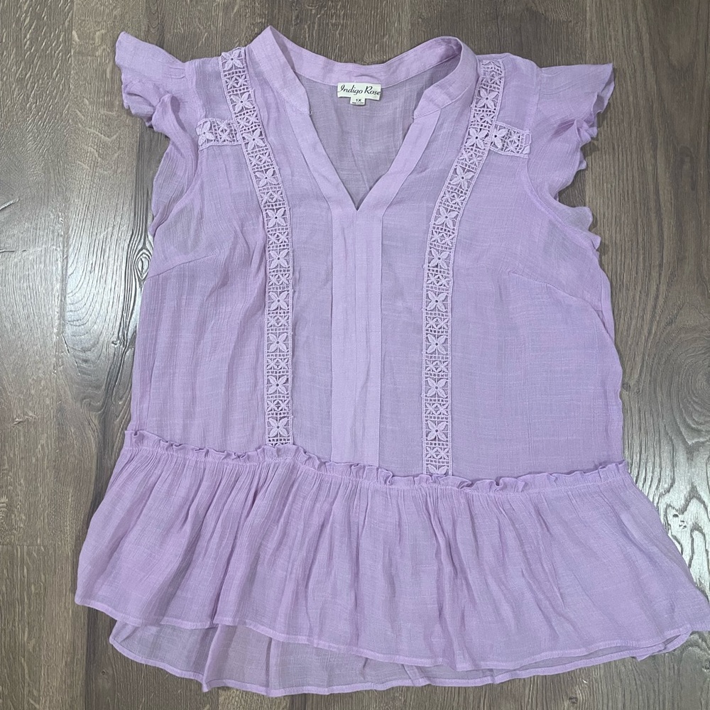 NWOT, Indigo Rose, boho style, lilac 1x
